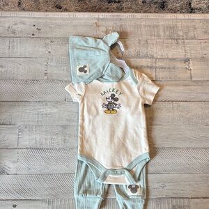 Disney Mickey Mouse Cream and Green Kids Matching Set